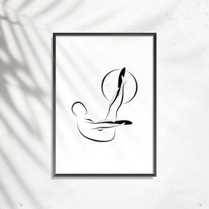 Pilates Poster| Pilates Art Print | Pilates Studio Decor |  Pilates Wall Decor | Wall Art | Pilates pose