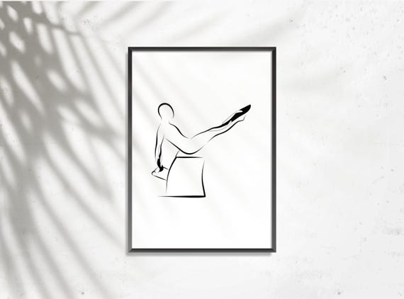 Pilates Reverse Swan Teaser Wunda Chair Pose, Pilates Wall Art, Modern Minimalist Studio Decor, Printable Fitness Art
