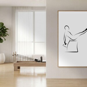 Pilates Reverse Swan Teaser Wunda Chair Pose, Pilates Wall Art, Modern Minimalist Studio Decor, Printable Fitness Art image 2
