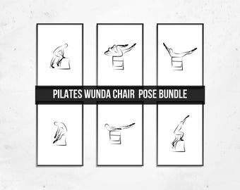 Complete Pilates Wunda Chair Workout Art, 28 Printable Poses, Home Gym Decor Bundle, Instant Download