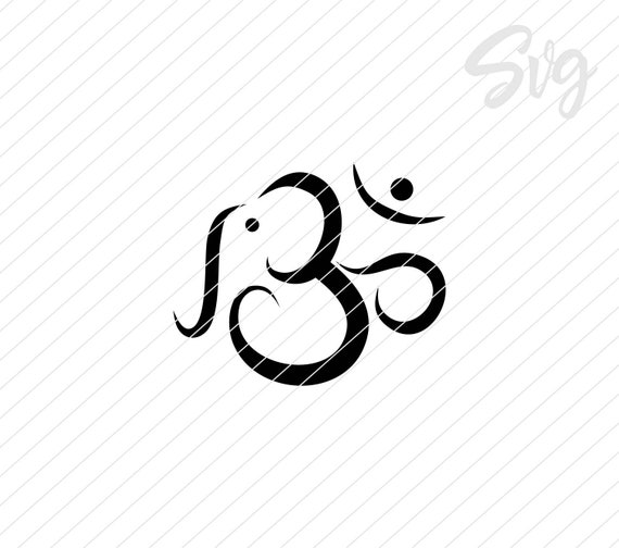 Elephant And Om Symbol Svg And Png File Etsy