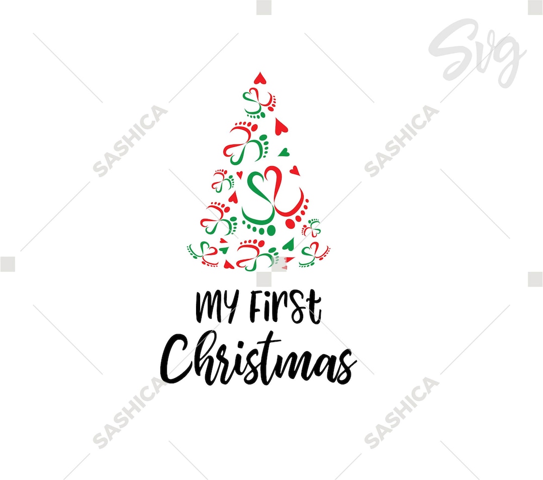 Christmas Tree With Baby Feet Svg and Png Baby Feet Svg Etsy