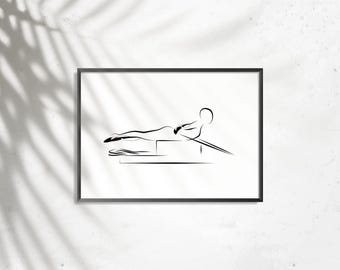 Pilates Pulling Straps Reformer Pose, Graceful Movement Wall Art, Minimalist Studio Decor, Printable Fitness Art, Pilates Pose Art Print