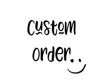 Può includere: Testo in bianco e nero che recita "Custom order..." con un'emoticon sorridente disegnato sotto.