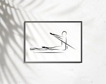 Pilates Pose Art Print: Minimalist Studio Decor (Digital Download)