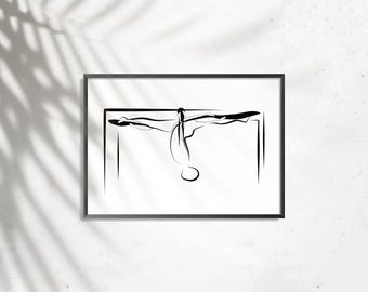Pilates Pose Art Print: Minimalist Studio Wall Decor (Digital Download)