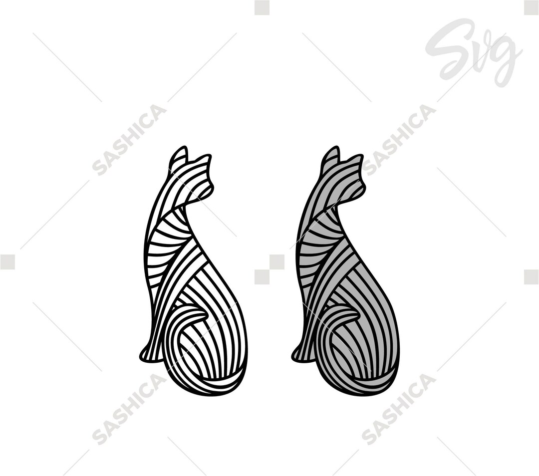 Knitting Cat Svg and Png File Knitting Svg and Png Cat Svg Etsy