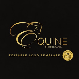 Création de logo cheval | Logo de photographie | Logo équin | Logo de la boutique | Logo d'entreprise | Logo cheval modifiable | TÉLÉCHARGEMENT IMMÉDIAT