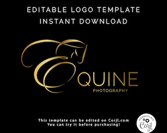 Horse logo design | Photography Logo | Equine Logo | Boutique Logo | Business Logo | Editable horse logo | INSTANT DOWNLOAD