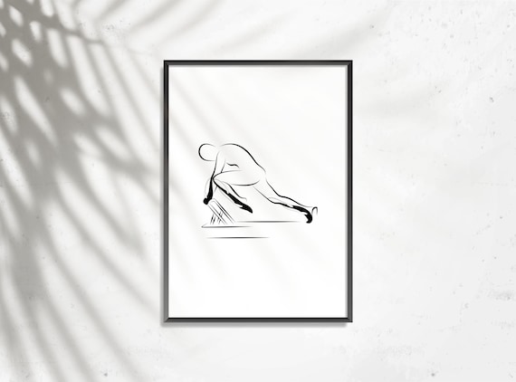 Pilates Pose Line Art Print: Minimalist Studio Decor (digital