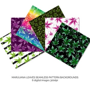 Marijuana leaves seamless pattern | Marijuana leaves backgrounds | Marijuana leaves digital paper | Watercolor weed leaves  backgrounds
