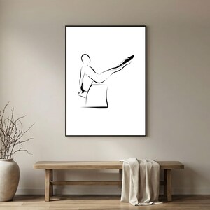Pilates Reverse Swan Teaser Wunda Chair Pose, Pilates Wall Art, Modern Minimalist Studio Decor, Printable Fitness Art image 3