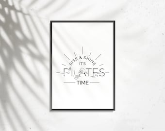 Pilates Time Art Print: Minimalist Studio Decor (Digital Download)