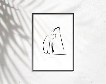 Pilates Swakatee Reformer Pose, Graceful Movement Wall Art, Printable Fitness Art Pilates Studio Wall Decor (Digital Download)