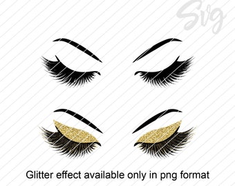 Glitter Lashes SVG & PNG File: Eyeshadow Effect (Digital Download)
