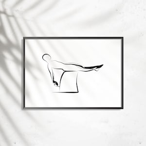 Pilates Seated Back Flat Wunda Chair Pose, Pilates Wall Art, Modern Minimalist Studio Decor, Printable Fitness Art