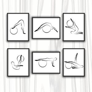 Pilates Poster| Pilates Art Print | Pilates Studio Decor |  Pilates Wall Decor | Wall Art | Pilates poses