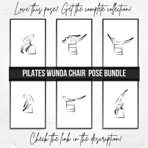 Pilates Reverse Swan Teaser Wunda Chair Pose, Pilates Wall Art, Modern Minimalist Studio Decor, Printable Fitness Art image 5
