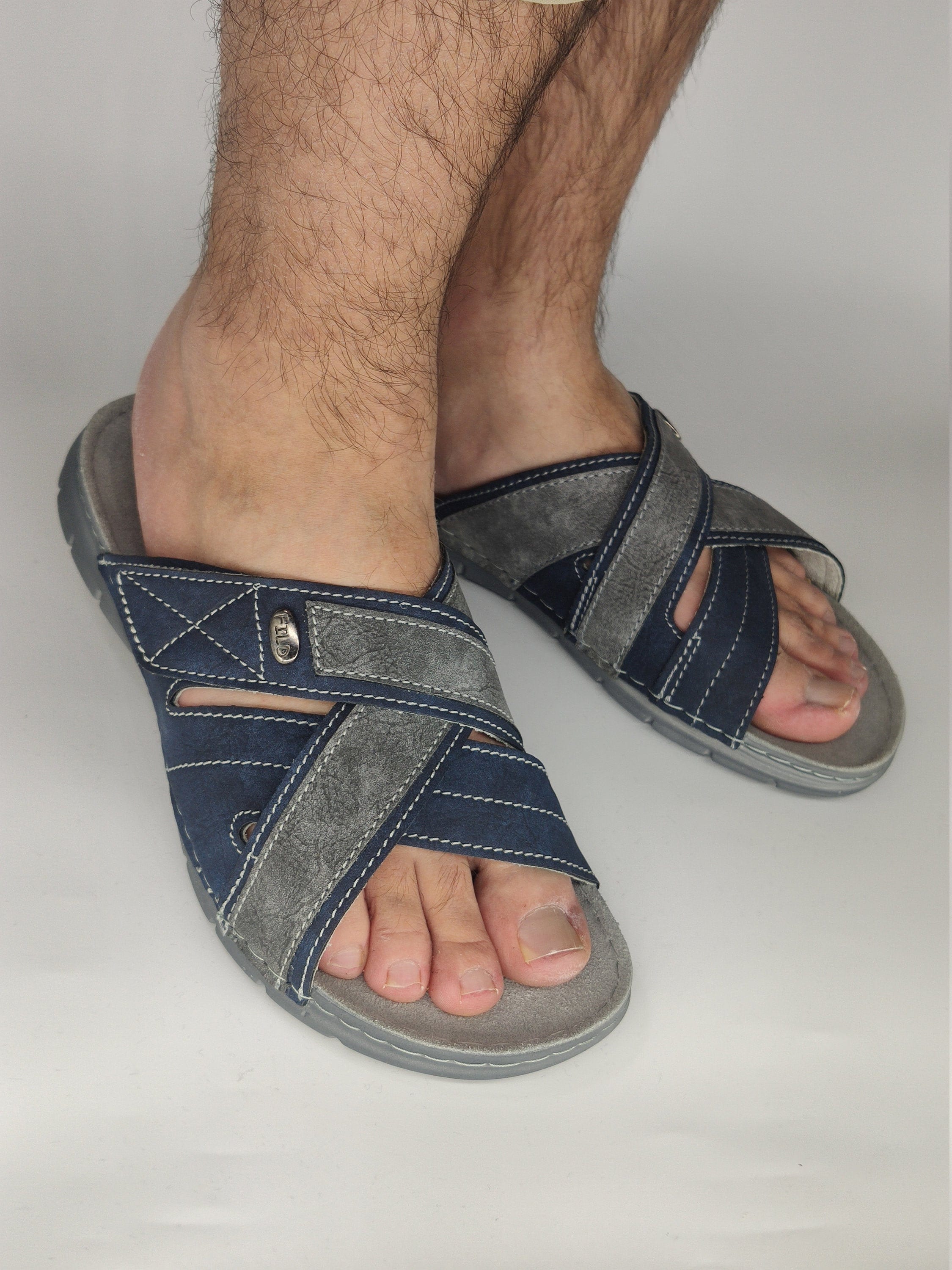 COMFORTANATOMIC Slippers Men's'' Greek Handmade Leather Sandals, Slim Light Soft Comfortable