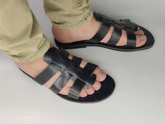 SPARTA Slipper's MEN'S Roman Greek Handmade Leather Sandals Made from 100% Genuine Leather Gift for Him Slim Light Soft Comfortable