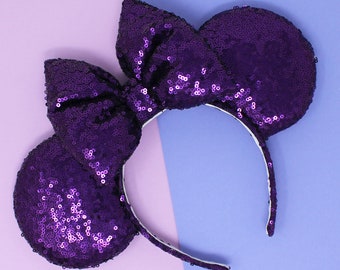 Dark Purple Sequin Mouse Ears