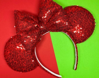 Red Sequin Mouse Ears