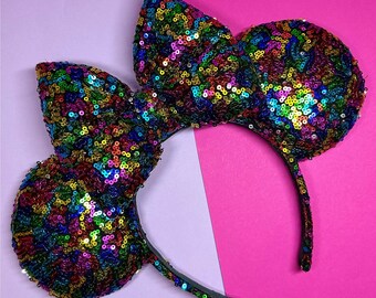 Confetti Rainbow Sequin Mouse Ears