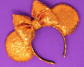 Orange Sequin Mouse Ears