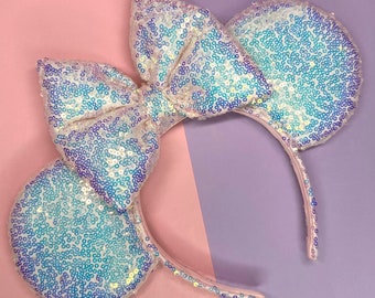 Pastel Iridescent Pink Sequin Mouse Ears