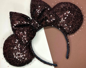 Brown Sequin Mouse Ears