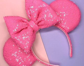 Bright Pink Sequin Mouse Ears