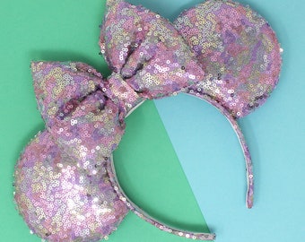 Lavender and Silver Sequin Mouse Ears