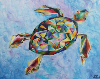 Geometric turtle | Etsy