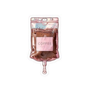 Pegatinas para enfermeras / Pegatinas para café intravenoso / Regalos para amantes del café, lindas pegatinas para botellas de agua, regalos de agradecimiento para enfermeras, regalos para enfermeras