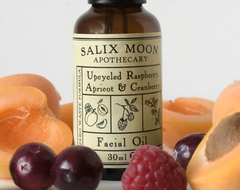 Botanical Facial Oil - Organic Apricot, Cold Pressed Raspberry + Cranberry | Fragrance Free | Zero Waste Formula | Salix Moon Apothecary