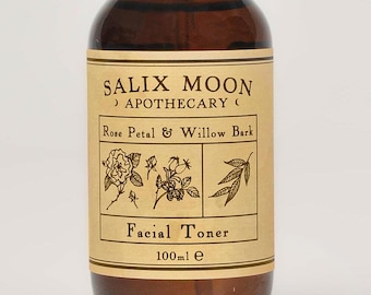 Rose Water Facial Toner: Willow Bark, Natural Salicylic Acid (100ml)