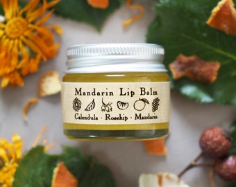 Mandarin Lip Balm - Organic Rosehip, Calendula, Beeswax, Salix Moon Apothecary