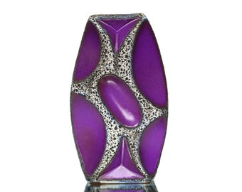 Large ROTH Lozenge Vase in Purple with Fat Lava Glaze, Model 311