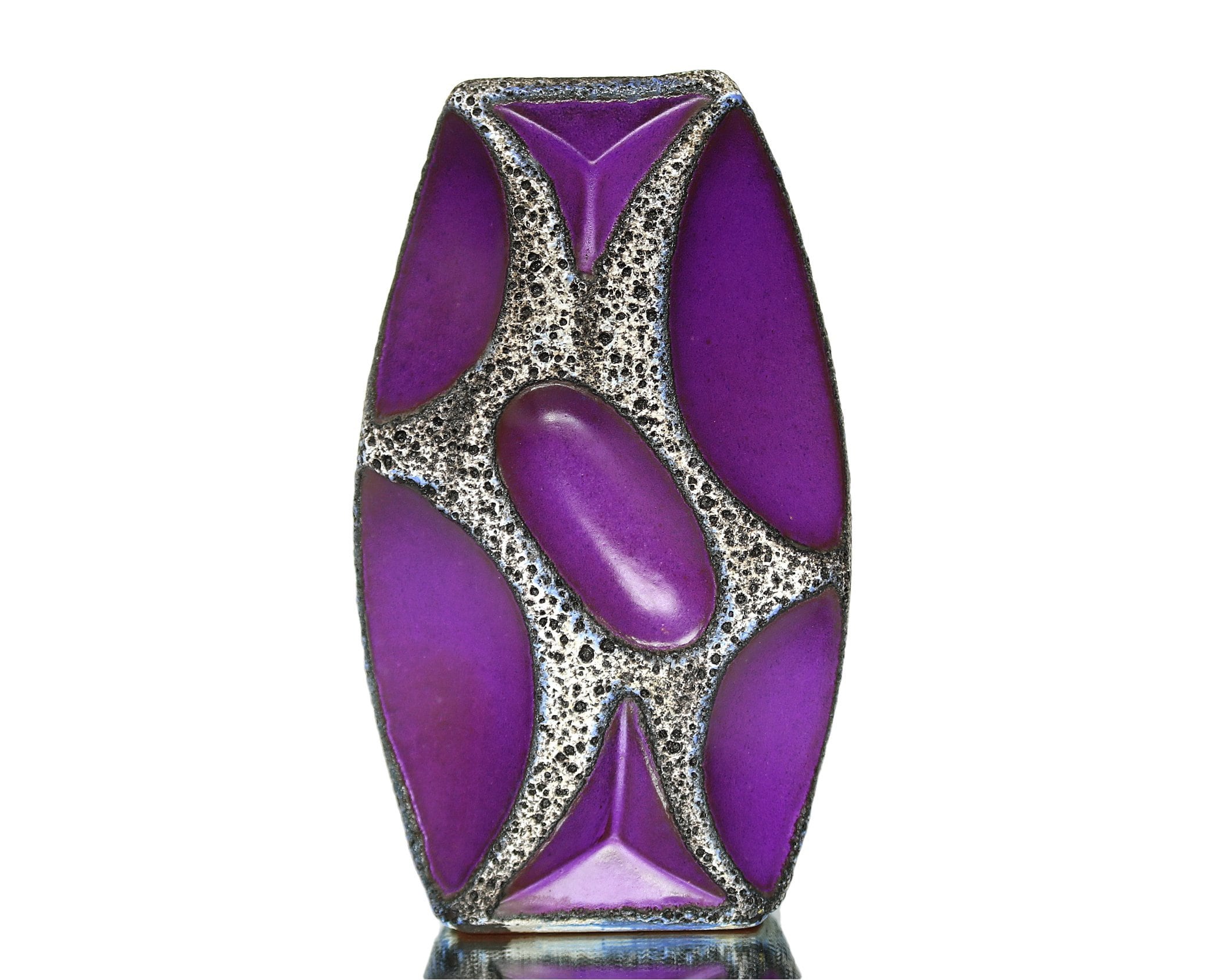 Large ROTH Lozenge Vase in Purple With Fat Lava Glaze Model Etsy New