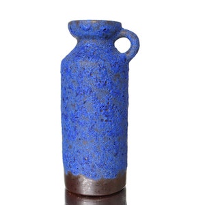 Small Vase with Thick Blue Lava Glaze - Studio Pottery