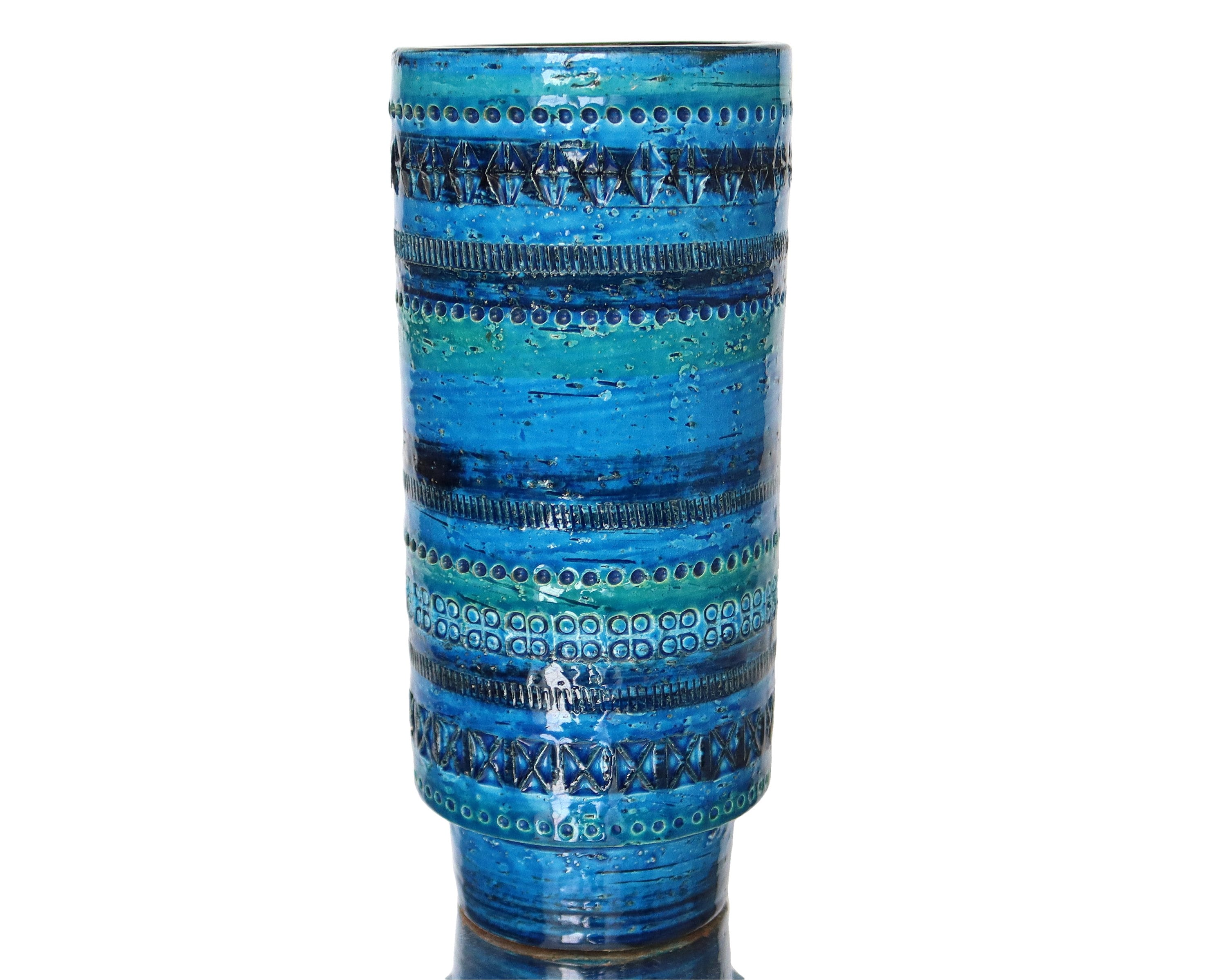 Large BITOSSI Ceramic Vase in Rimini Blue 711/25, Aldo Londi 