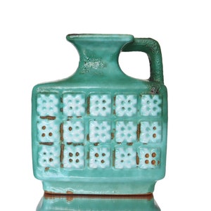 HALDENSLEBEN Ceramic Vase in Mint Green - East Germany Pottery