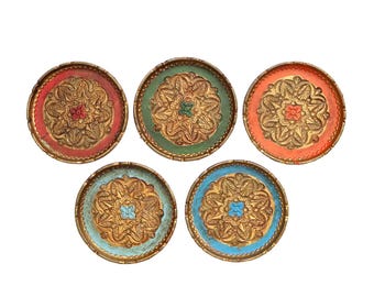 5x Plastic Florentine Coasters