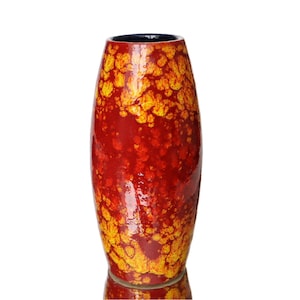 SCHEURICH Ceramic Vase in Red & Yellow, Model 522-18