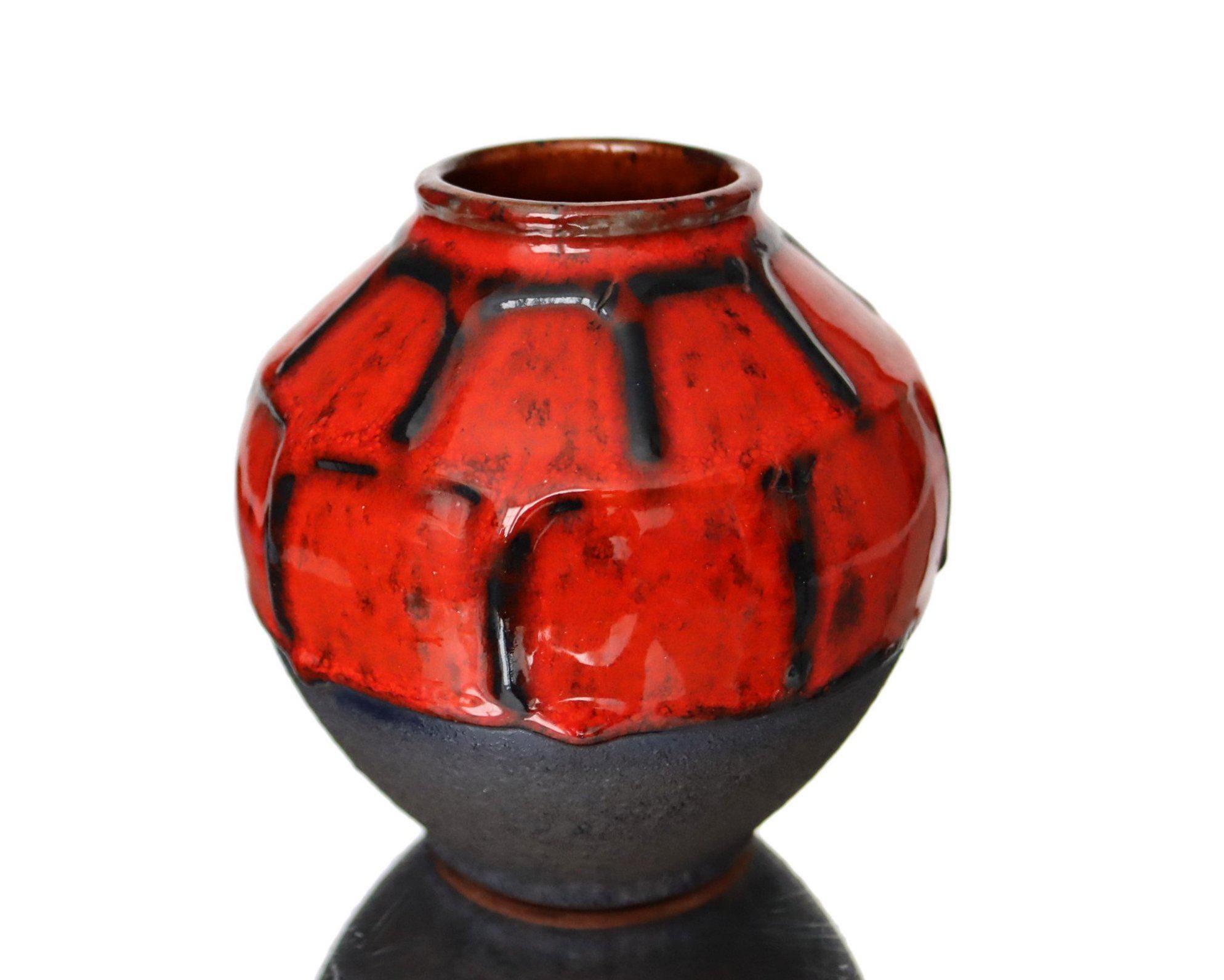 赤と黒の陶器の花瓶 - CARSTENS 652-13 - Etsy 日本