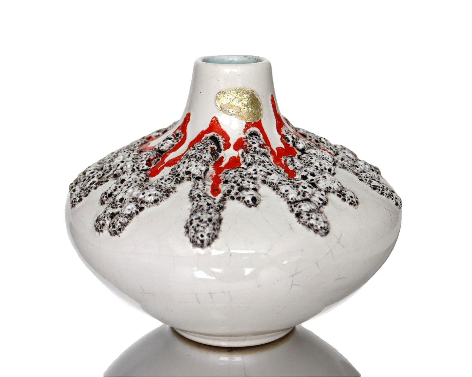 FOHR Ceramic Vase in White With Fat Lava Decor - Etsy FOHR Ceramic Vase in White With Fat Lava Decor - Etsy