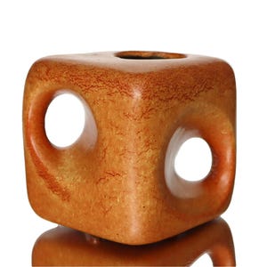 BERTONCELLO Ceramic Vase, Large Cube Design by Roberto Rigon, Italy