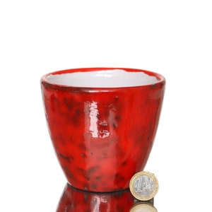 Petite jardinière en céramique (rouge et bleu) | Poterie ouest-allemande