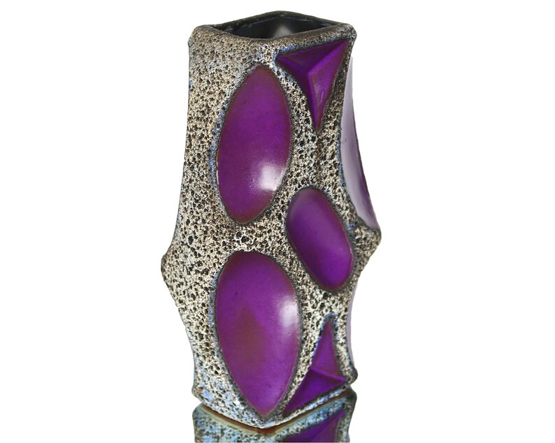 Large ROTH Lozenge Vase in Purple With Fat Lava Glaze Model Etsy