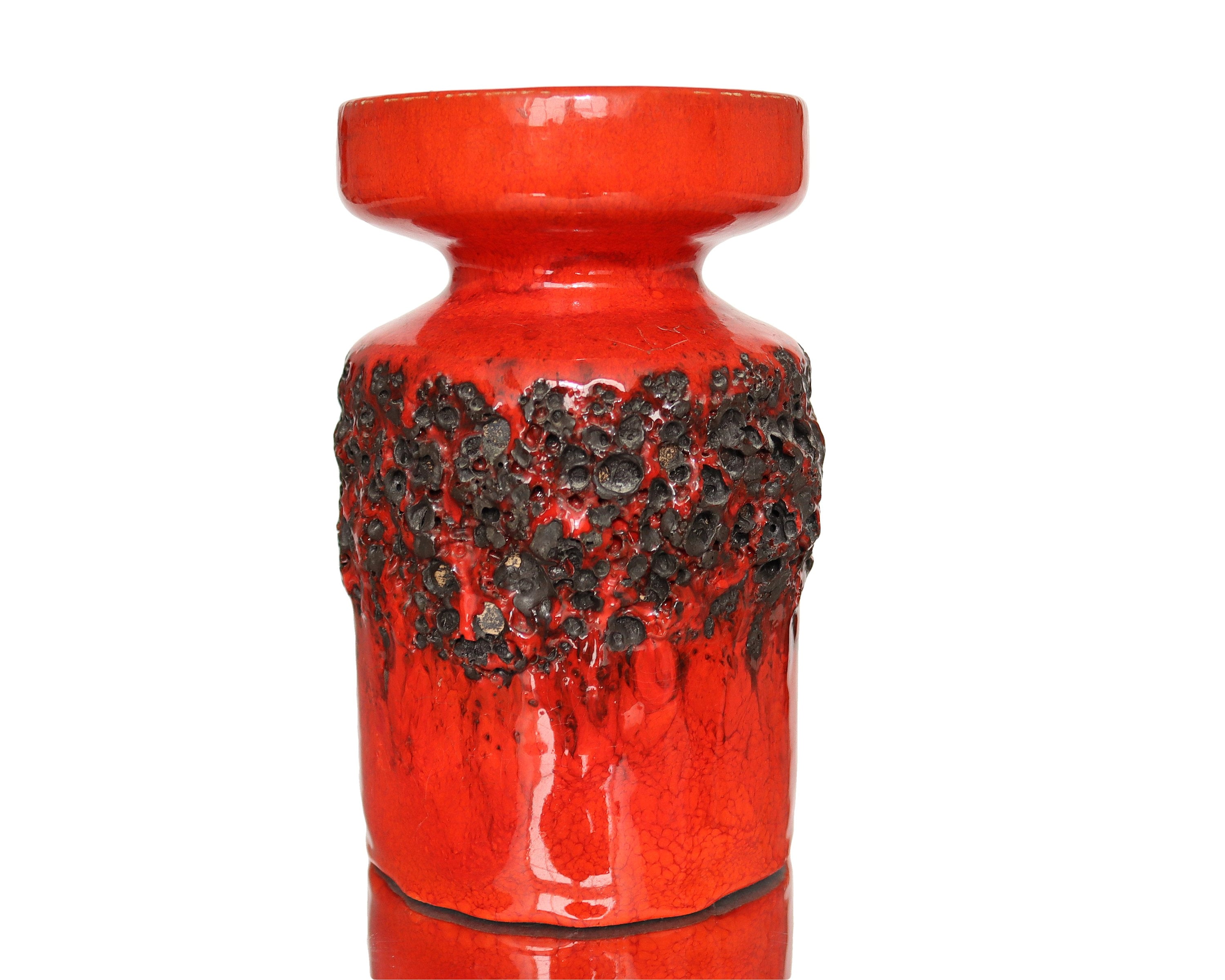赤い陶器の花瓶 希少なOTTO陶器の花瓶（赤色、粗い溶岩釉）1960年代 - Etsy 日本